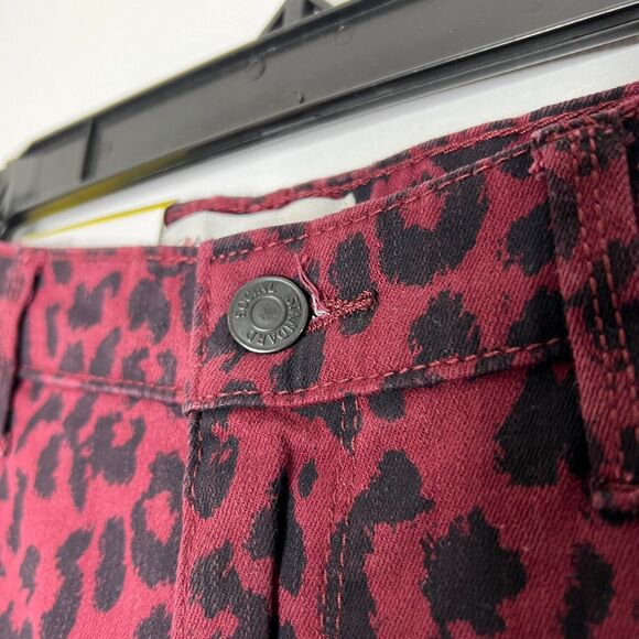 Social Standard Sanctuary Women's Size 8 Red Leopard Ankle Skinny Jeans NEW - Picture 3 of 11